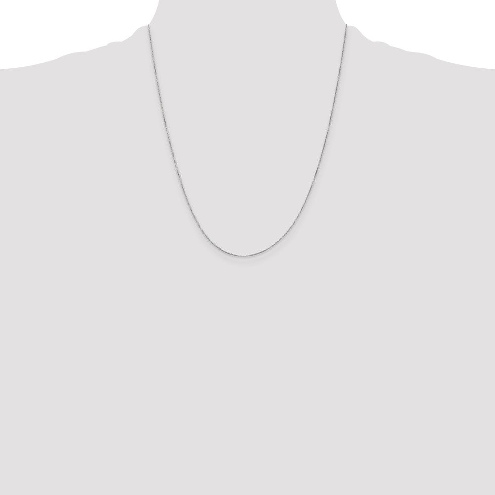 14k White Gold .5mm Box with Spring Ring Clasp Chain - Product Photo
