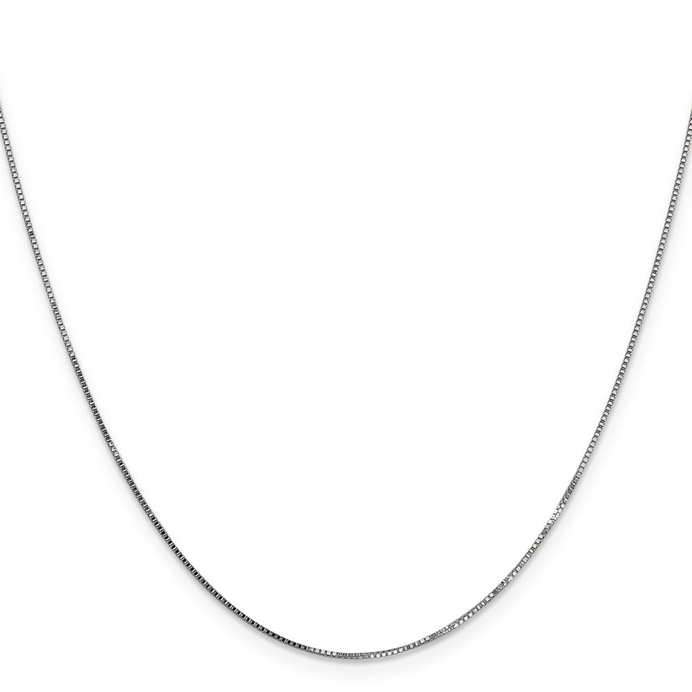 14k White Gold .7mm Box with Spring Ring Clasp Chain - Product Photo