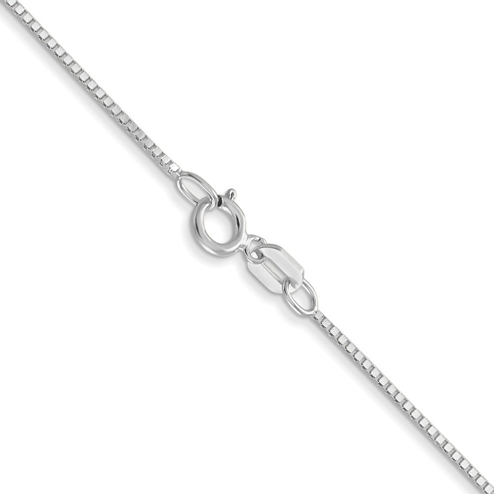 14k White Gold .7mm Box with Spring Ring Clasp Chain - Product Photo