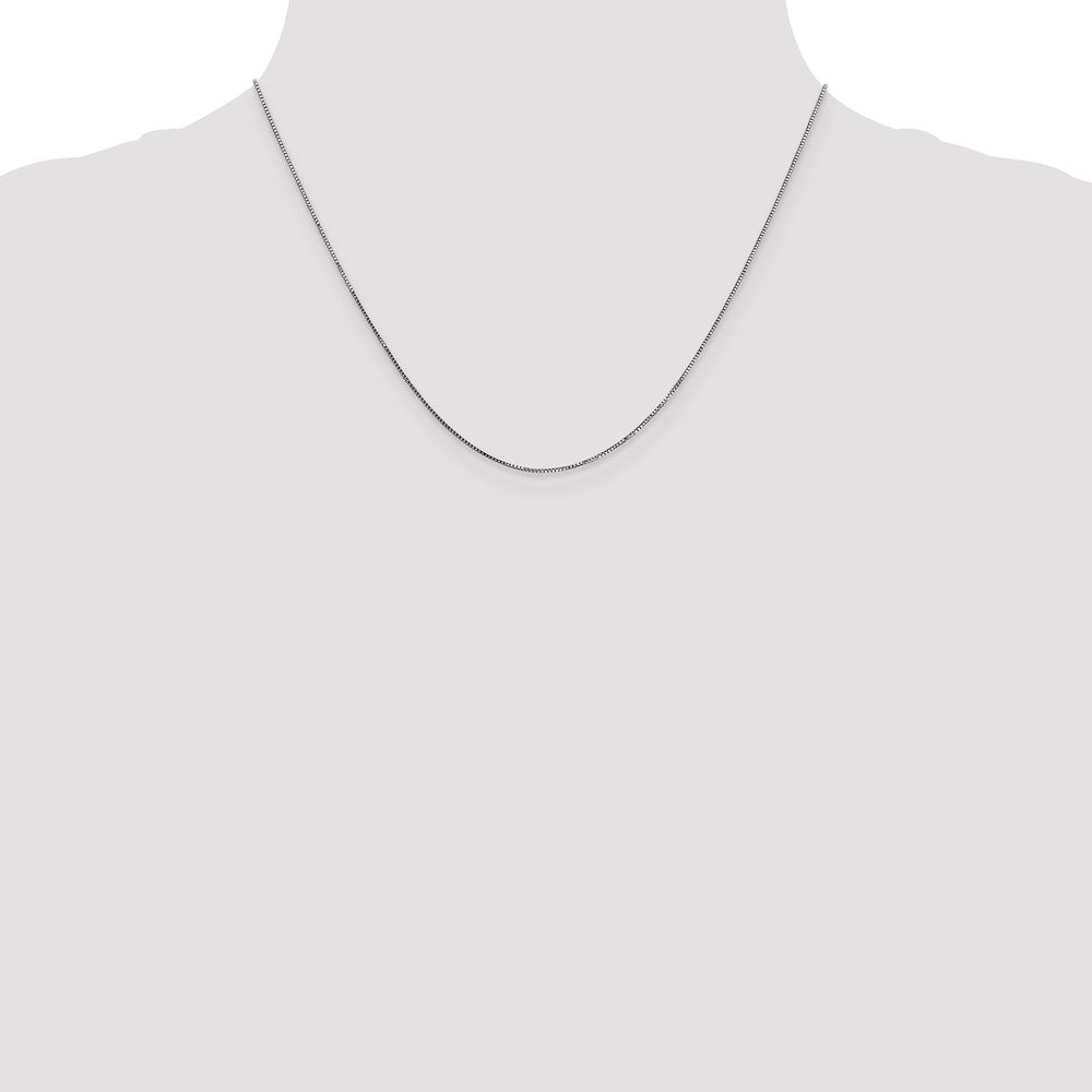 14k White Gold .7mm Box with Spring Ring Clasp Chain - Product Photo
