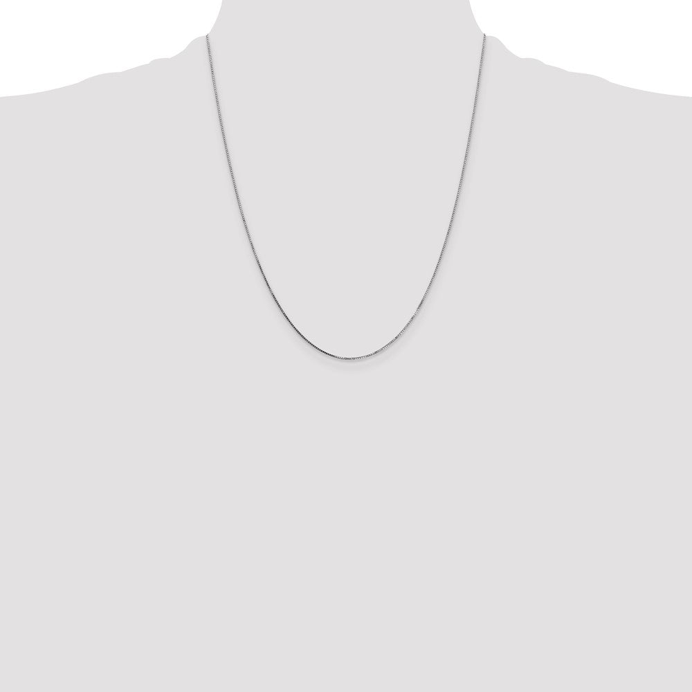 14k White Gold .7mm Box with Spring Ring Clasp Chain - Product Photo