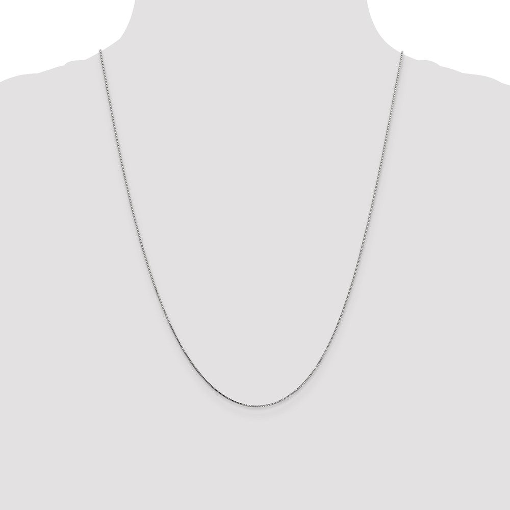 14k White Gold .7mm Box with Spring Ring Clasp Chain - Product Photo