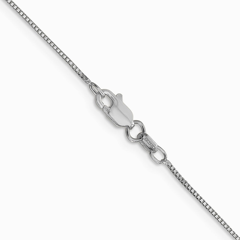 14K White Gold .7mm Box with Lobster Clasp Chain Necklace 14"-30" - Product Photo