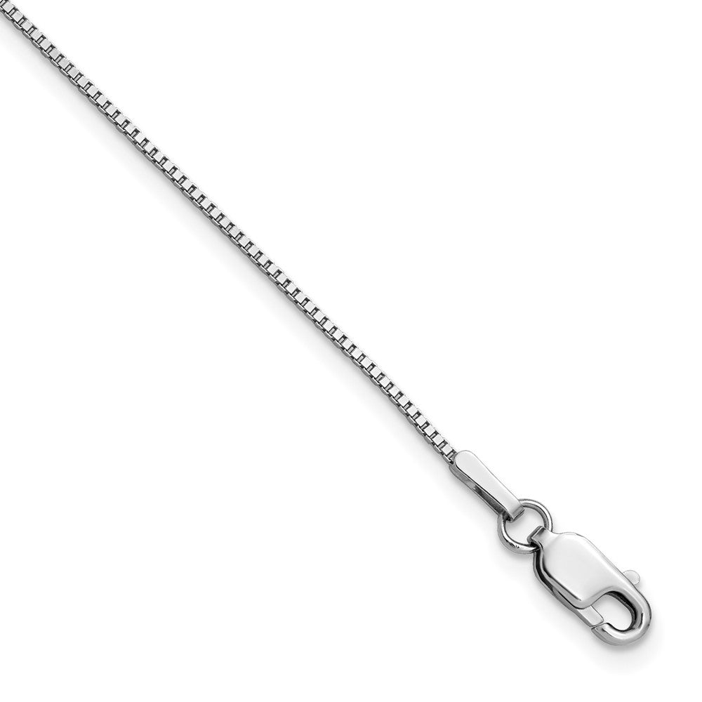 14K White Gold .95mm Box Chain Necklace 16"-30"