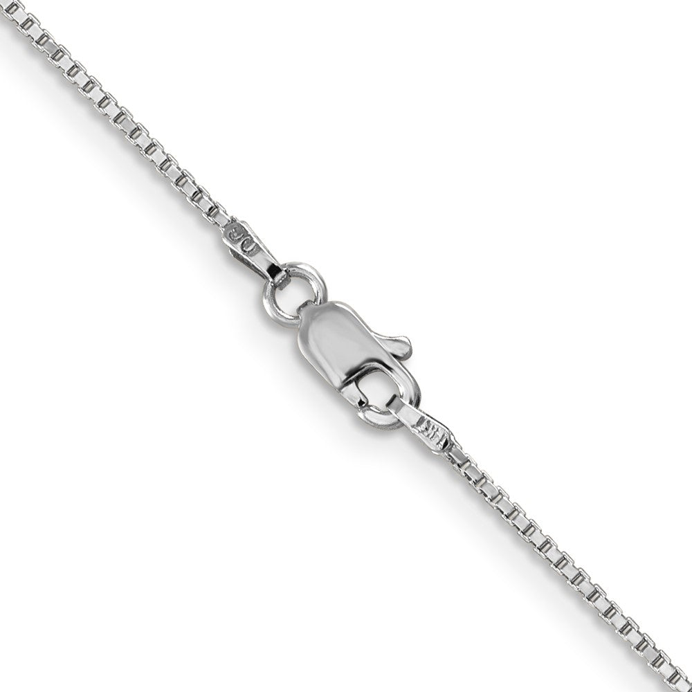 14k White Gold 1mm Box Chain - Product Photo