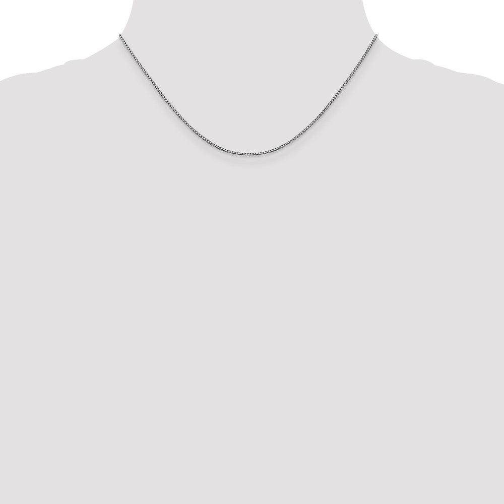 14k White Gold 1mm Box Chain - Product Photo