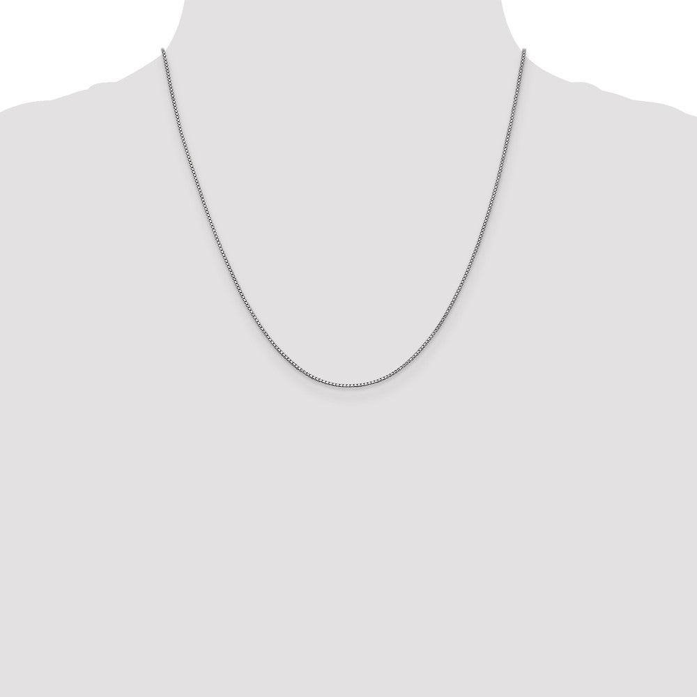14k White Gold 1mm Box Chain - Product Photo