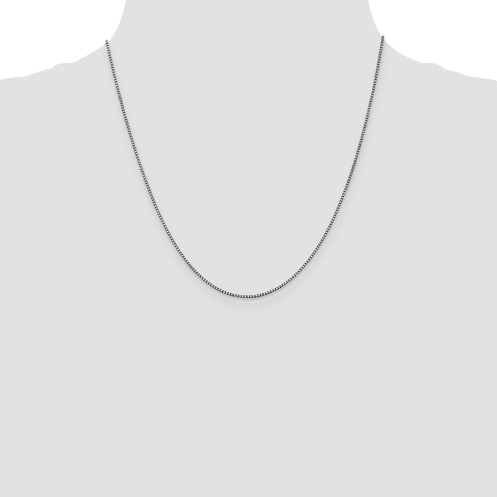 14k White Gold 1.05mm Box Chain - Product Photo