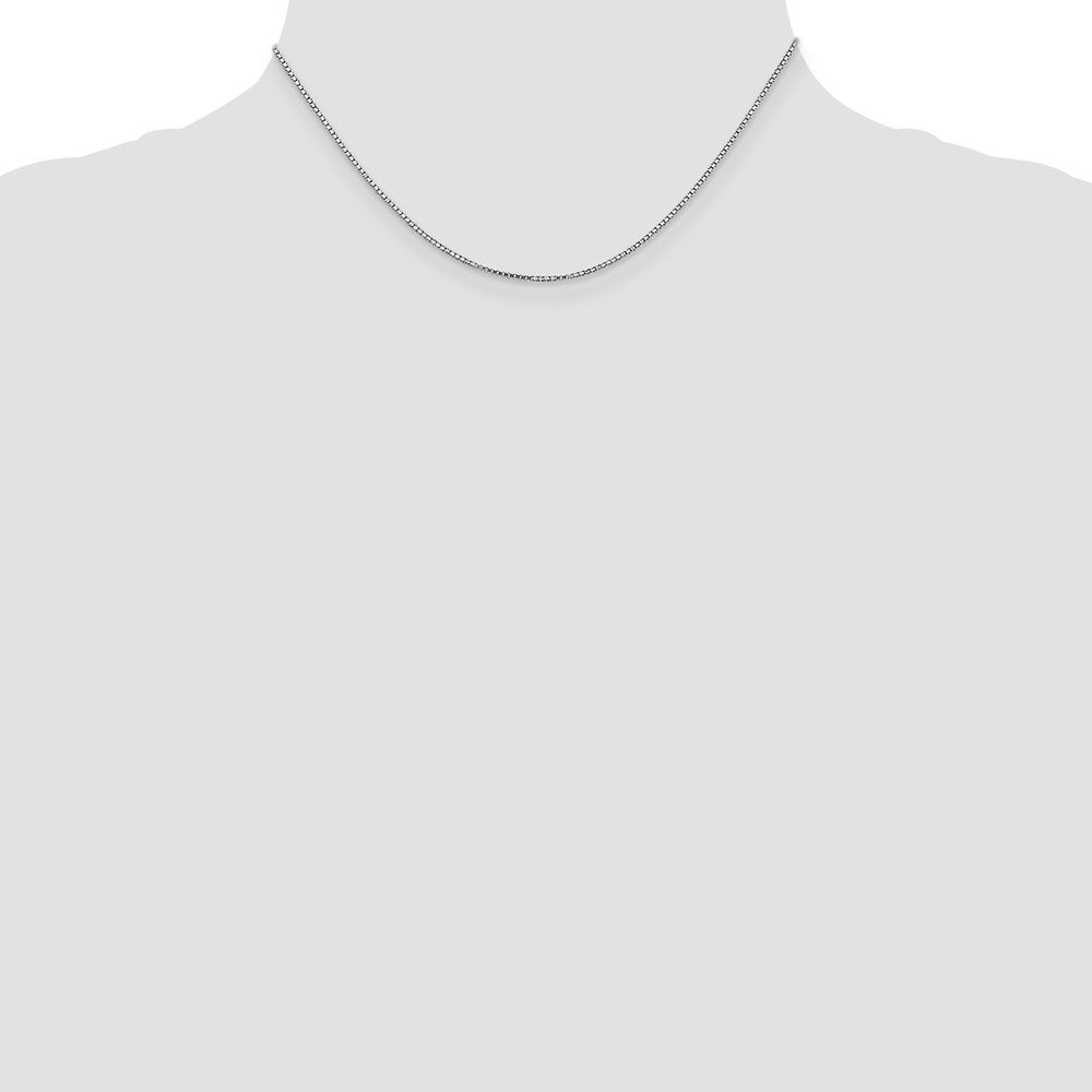 14k White Gold 1.1mm Box Chain - Product Photo