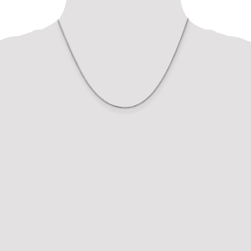 14k White Gold 1.1mm Box Chain - Product Photo