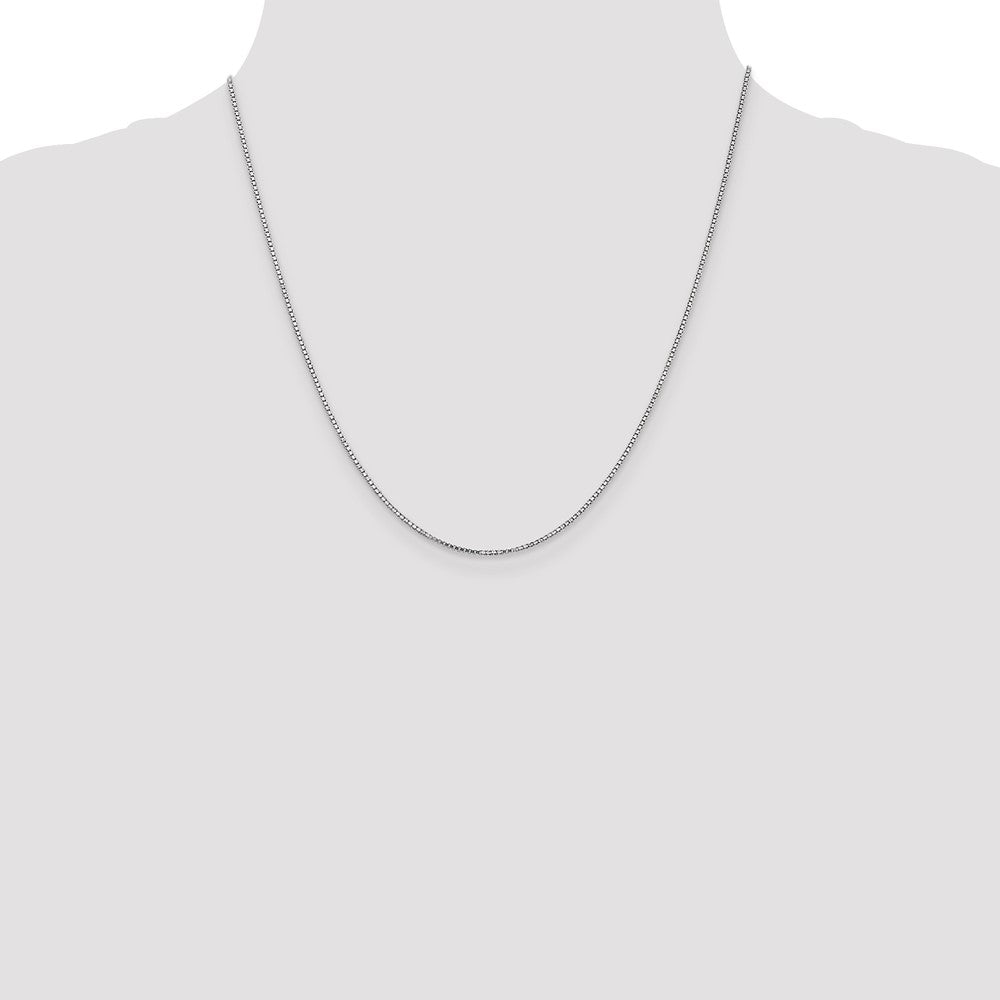 14k White Gold 1.1mm Box Chain - Product Photo