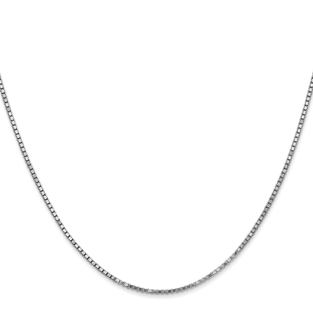 14k White Gold 1.3mm Box Chain - Product Photo