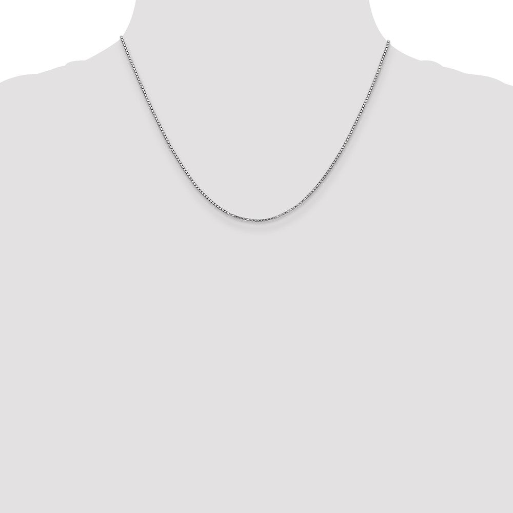 14k White Gold 1.3mm Box Chain - Product Photo