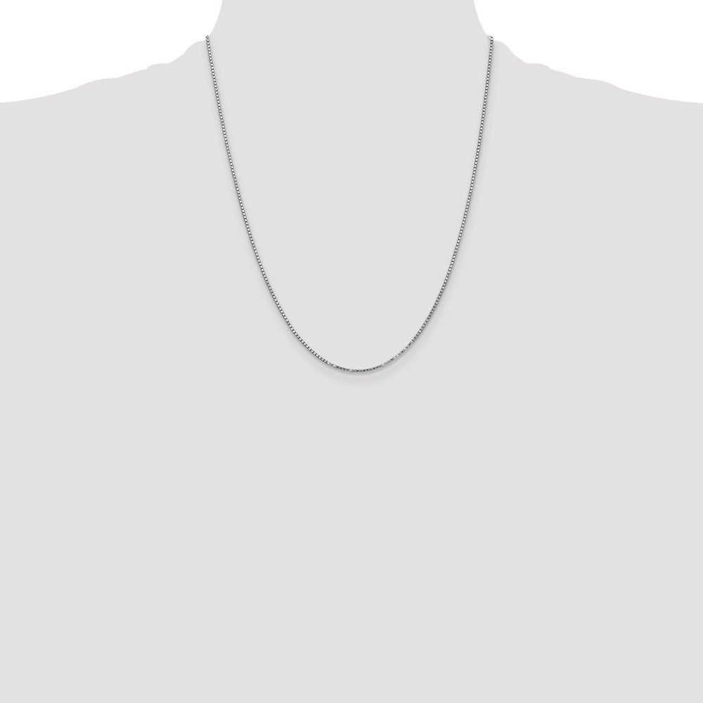 14k White Gold 1.3mm Box Chain - Product Photo