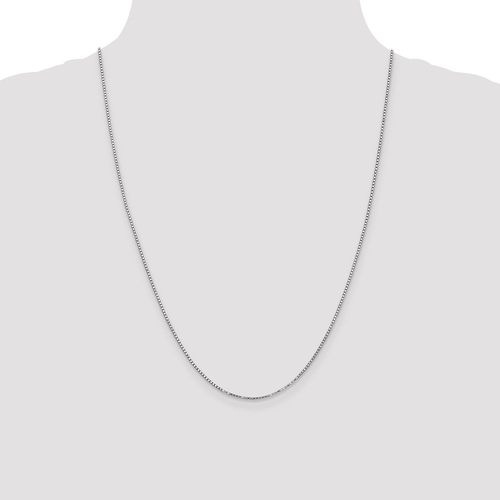14k White Gold 1.3mm Box Chain - Product Photo