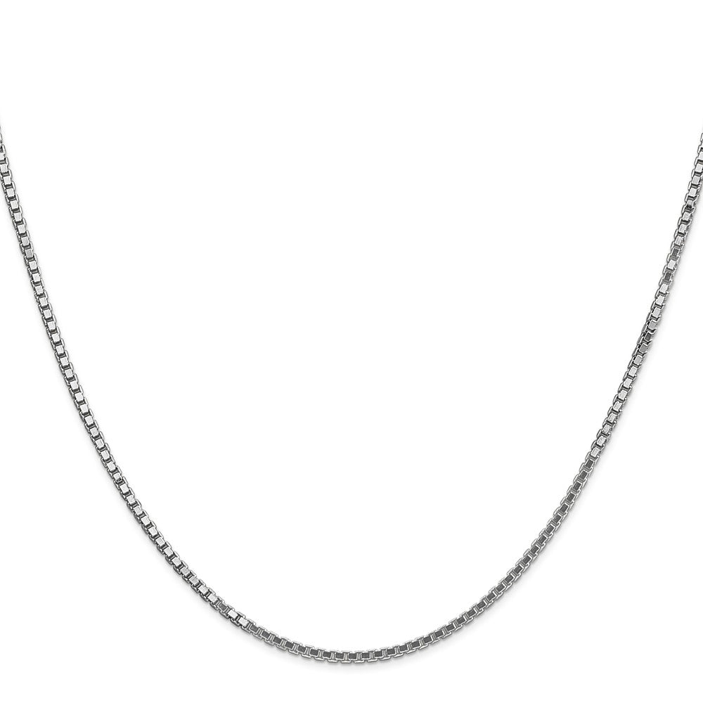 14k White Gold 1.5mm Box Chain - Product Photo