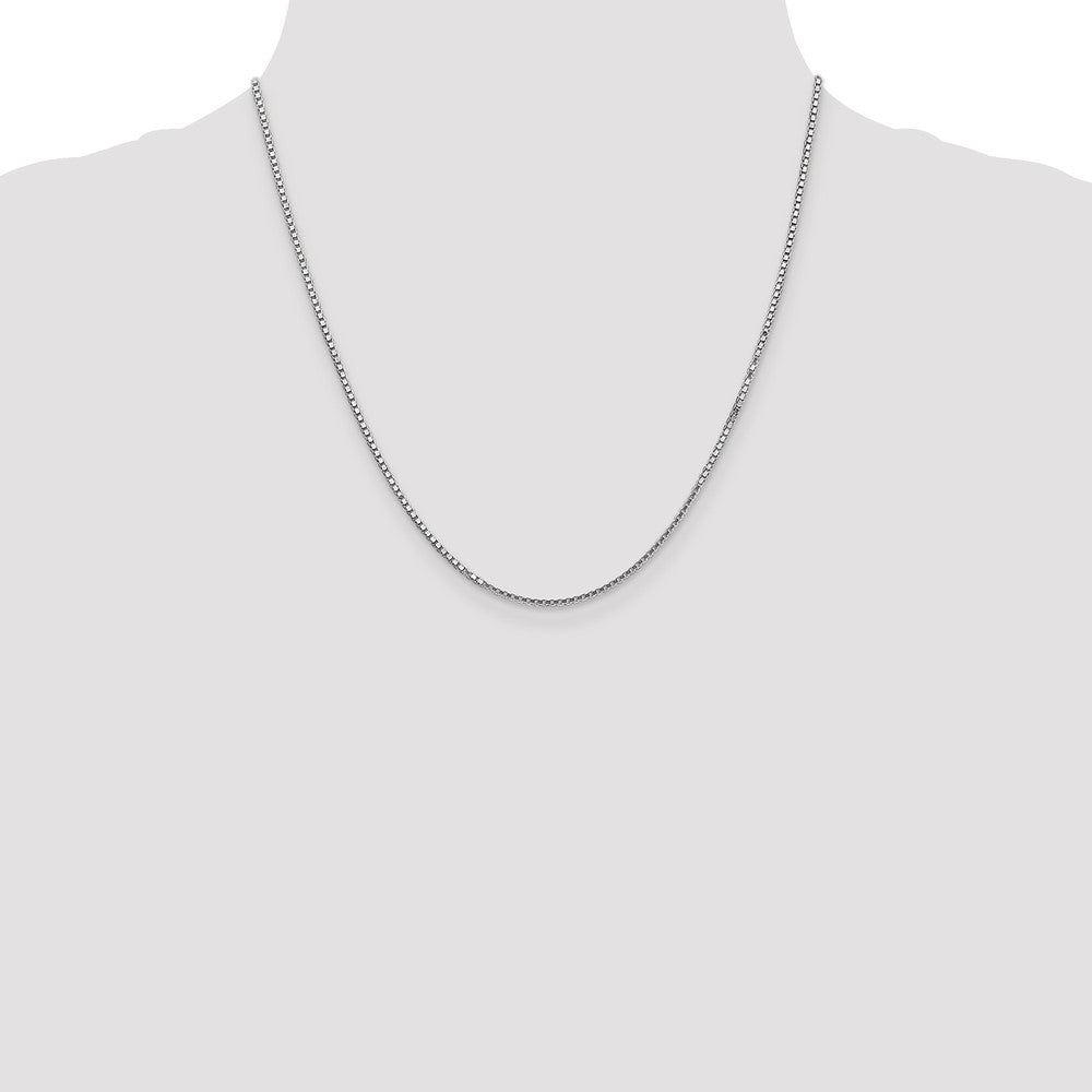 14k White Gold 1.5mm Box Chain - Product Photo