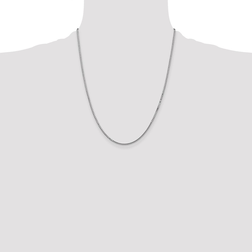 14k White Gold 1.5mm Box Chain - Product Photo