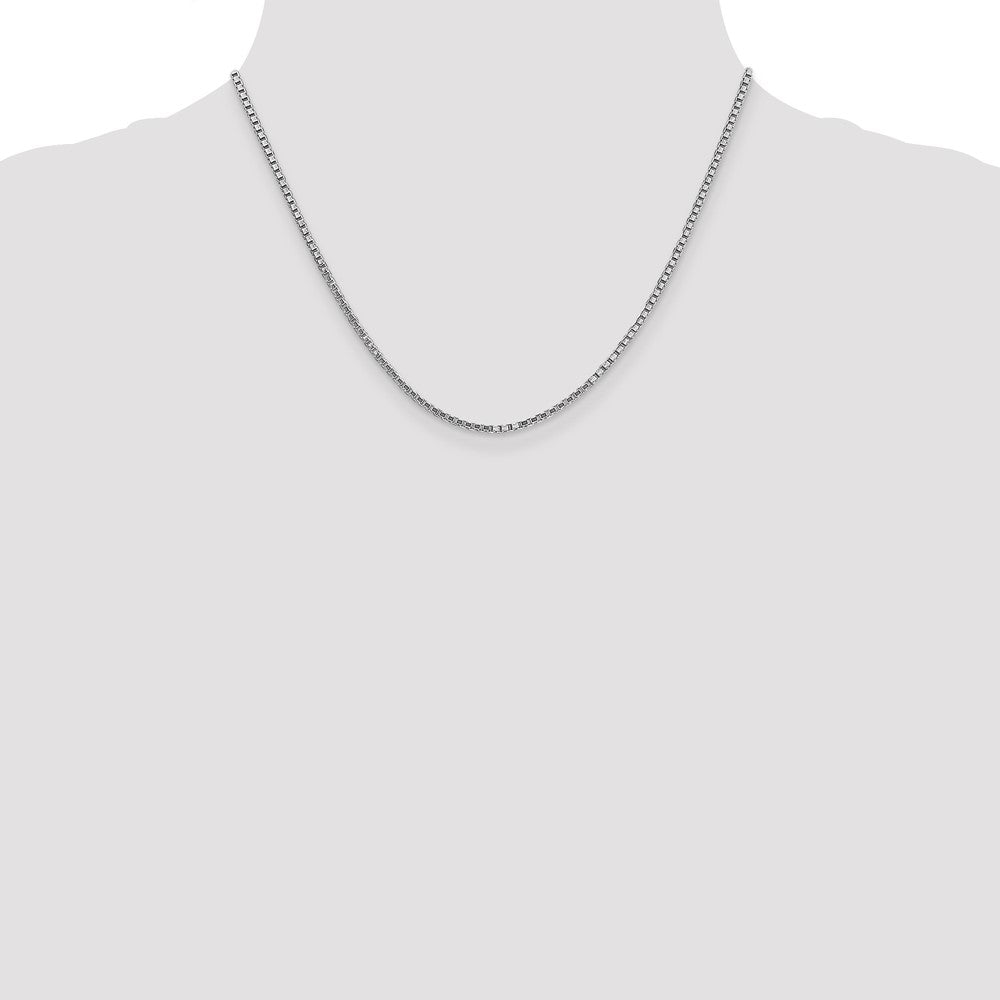 14k White Gold 1.9mm Box Chain - Product Photo