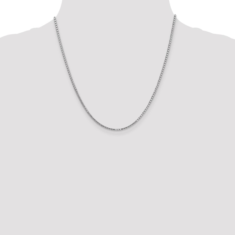 14k White Gold 1.9mm Box Chain - Product Photo