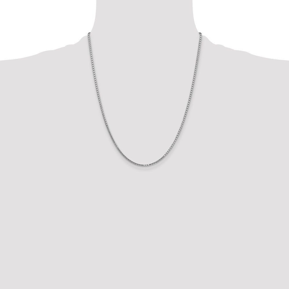14k White Gold 1.9mm Box Chain - Product Photo