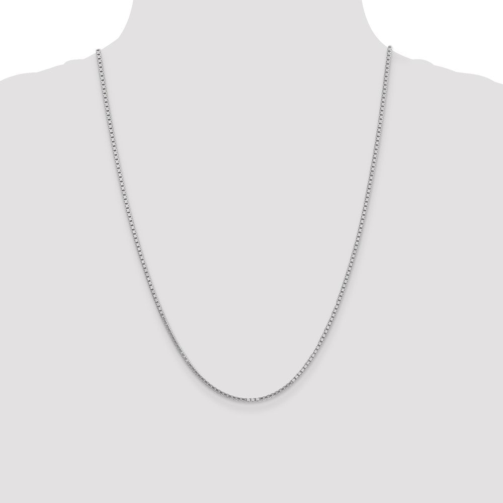 14k White Gold 1.9mm Box Chain - Product Photo