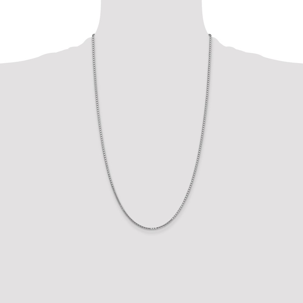 14k White Gold 1.9mm Box Chain - Product Photo
