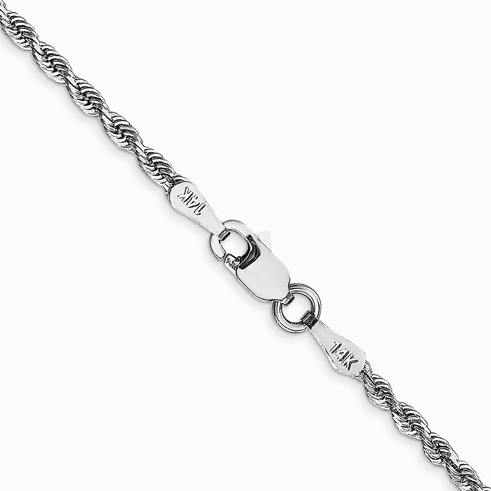 14K White Gold 2.0mm Diamond-Cut Quadruple Rope Chain Necklace 16"-30" - Product Photo