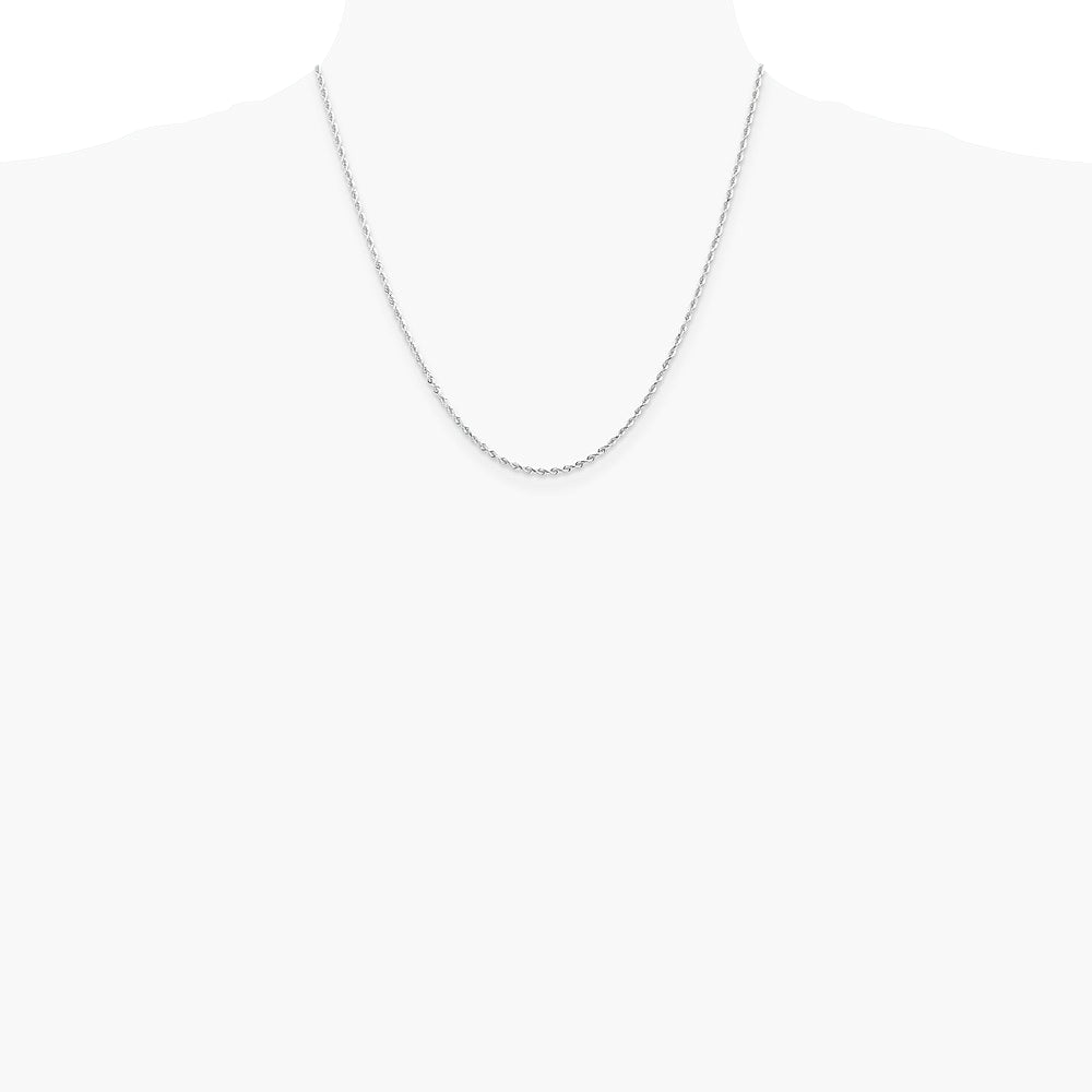 14K White Gold 2.0mm Diamond-Cut Quadruple Rope Chain Necklace 16"-30" - Product Photo