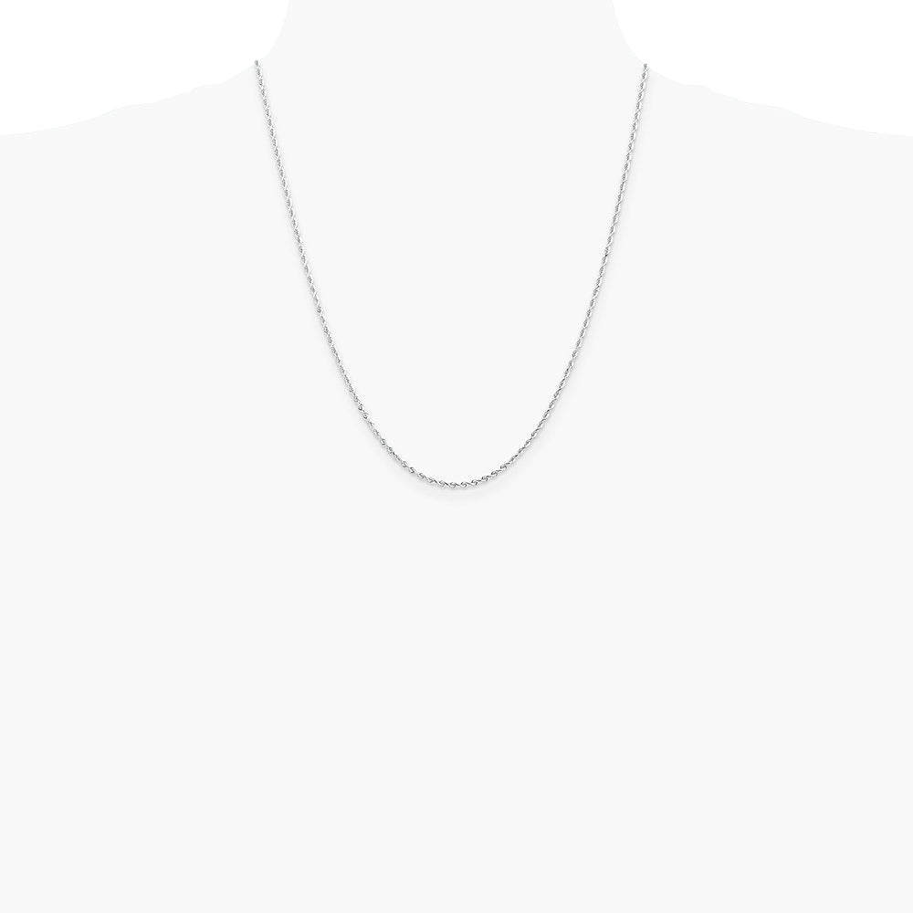 14K White Gold 2.0mm Diamond-Cut Quadruple Rope Chain Necklace 16"-30" - Product Photo