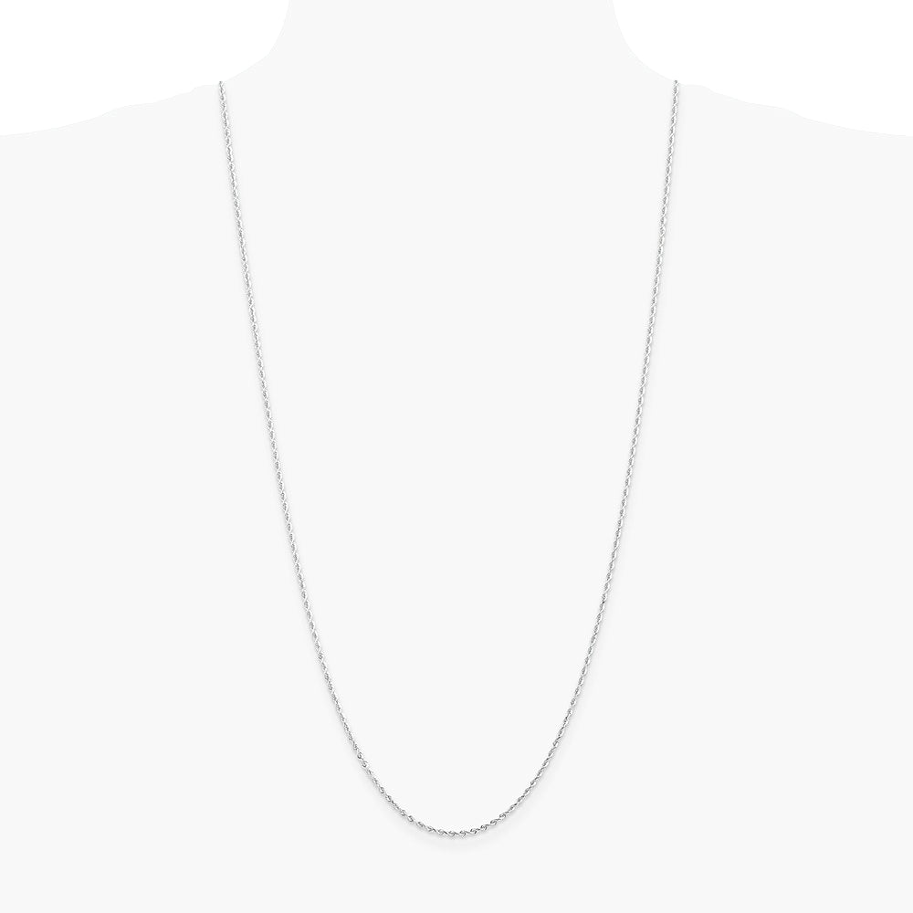 14K White Gold 2.0mm Diamond-Cut Quadruple Rope Chain Necklace 16"-30" - Product Photo