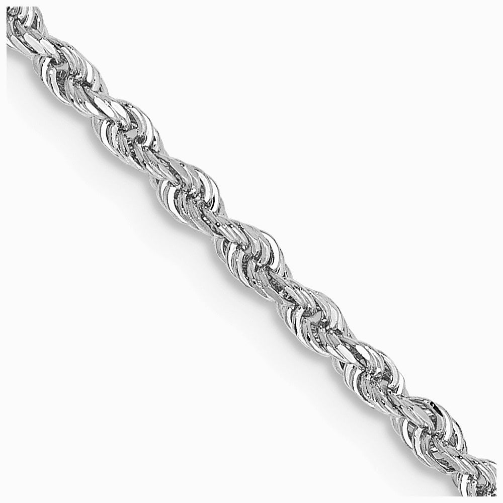 14K White Gold 2.0mm Diamond-Cut Quadruple Rope Chain Necklace 16"-30"