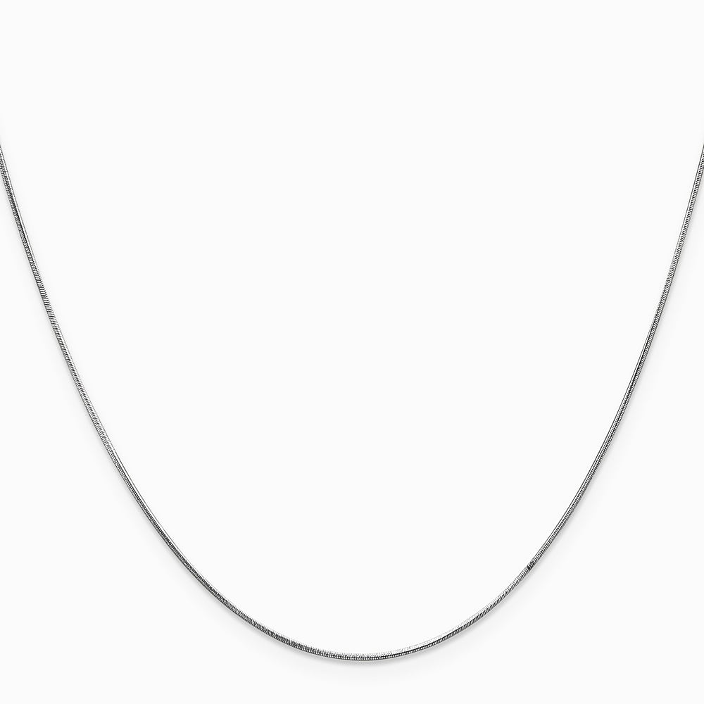 14K White Gold .6mm Round Snake Chain Necklace 16"-24" - Product Photo