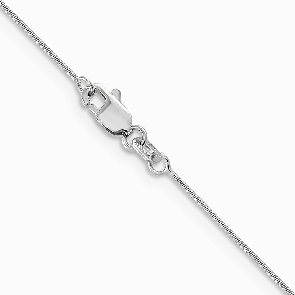 14K White Gold .6mm Round Snake Chain Necklace 16"-24" - Product Photo