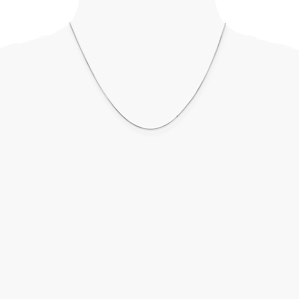14K White Gold .6mm Round Snake Chain Necklace 16"-24" - Product Photo