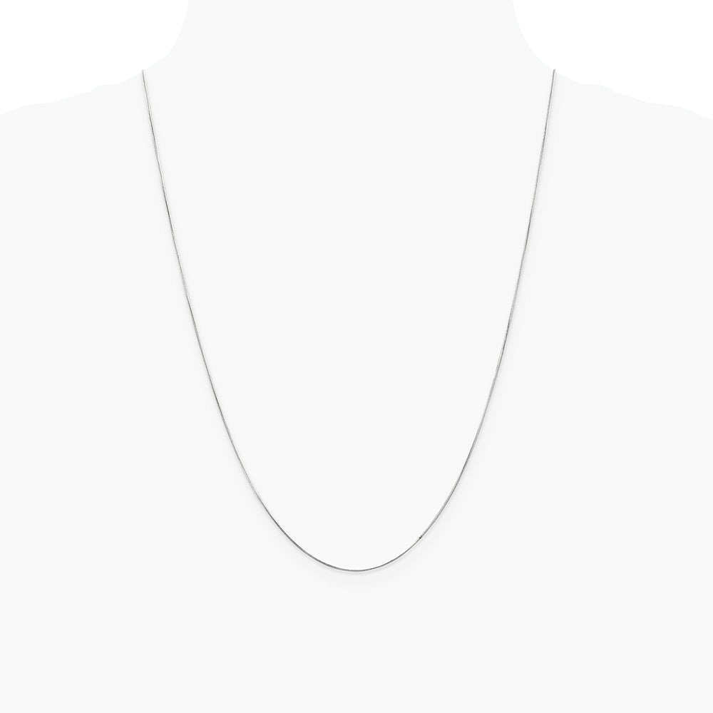 14K White Gold .6mm Round Snake Chain Necklace 16"-24" - Product Photo