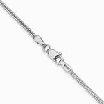14K White Gold 1.6 mm Round Snake Chain Necklace 16"-30" - Product Photo