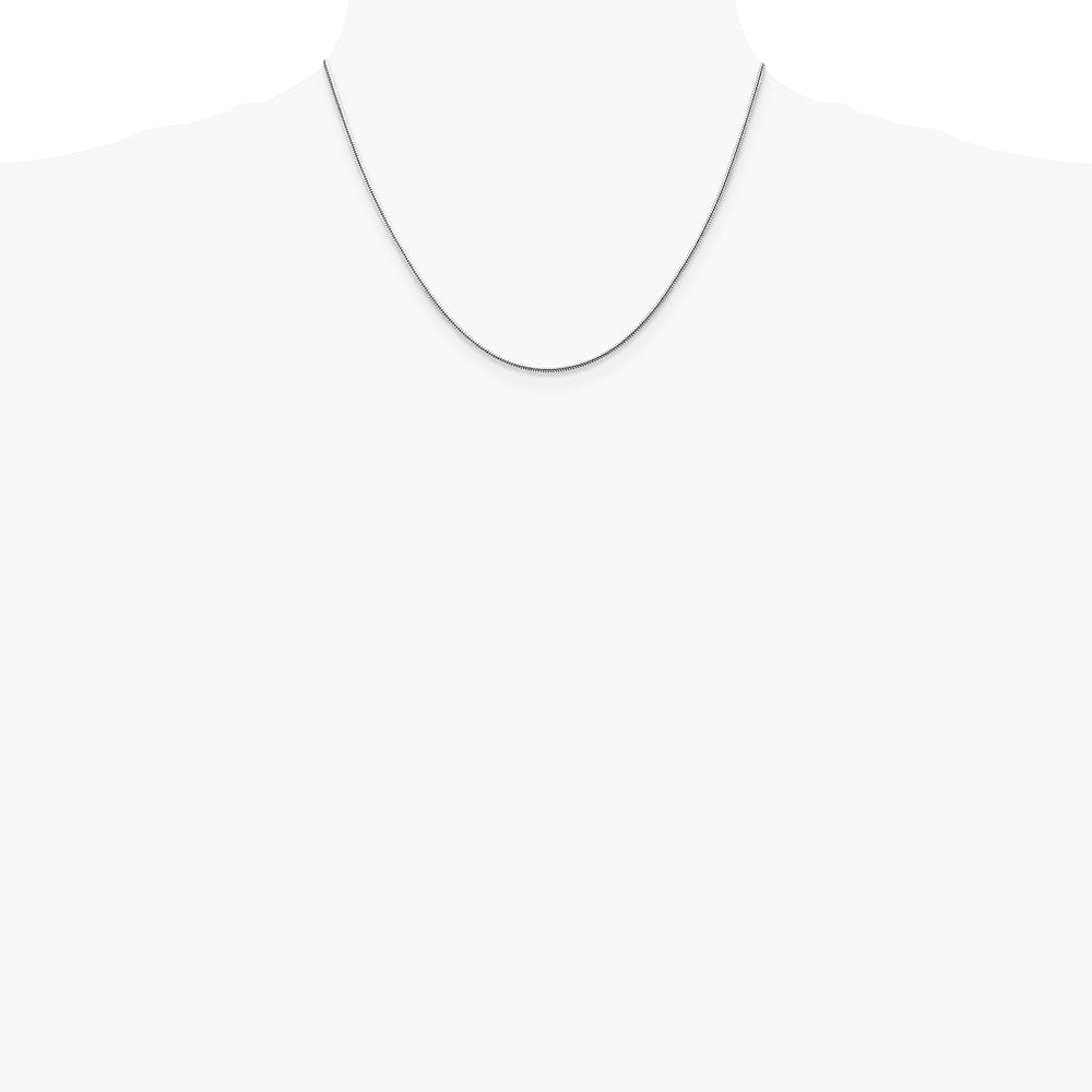 14K White Gold 1.6 mm Round Snake Chain Necklace 16"-30" - Product Photo