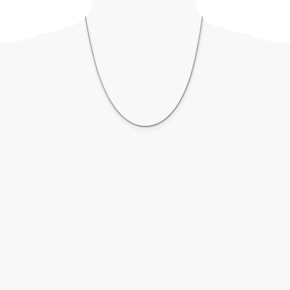 14K White Gold 1.6 mm Round Snake Chain Necklace 16"-30" - Product Photo