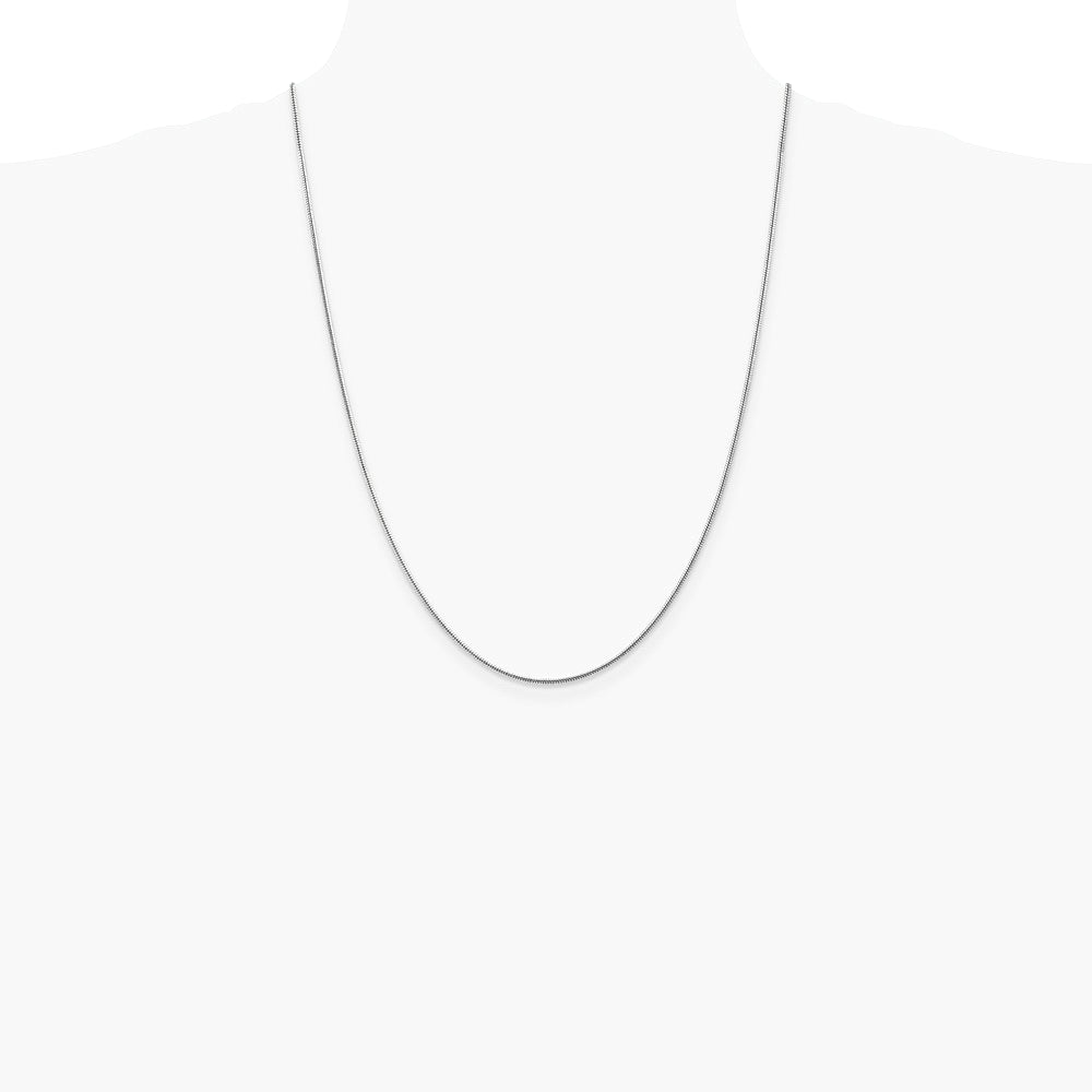 14K White Gold 1.6 mm Round Snake Chain Necklace 16"-30" - Product Photo
