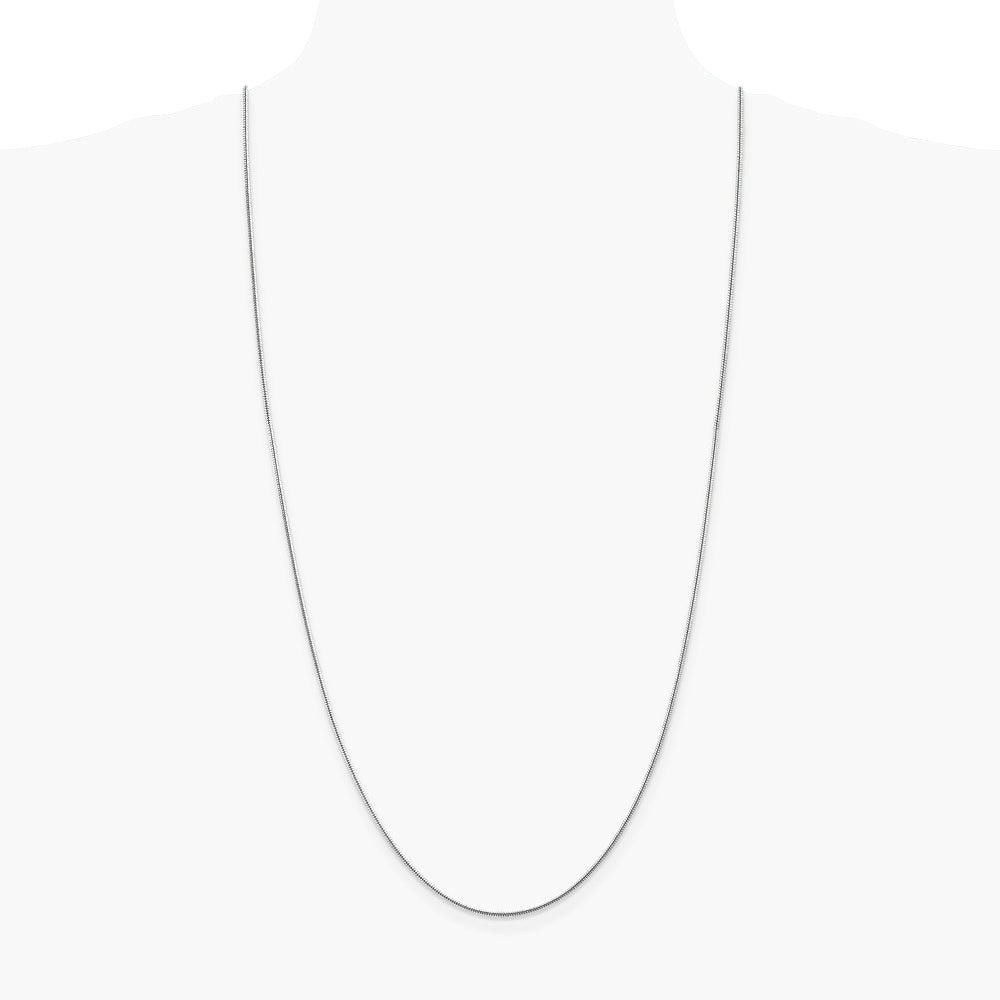 14K White Gold 1.6 mm Round Snake Chain Necklace 16"-30" - Product Photo