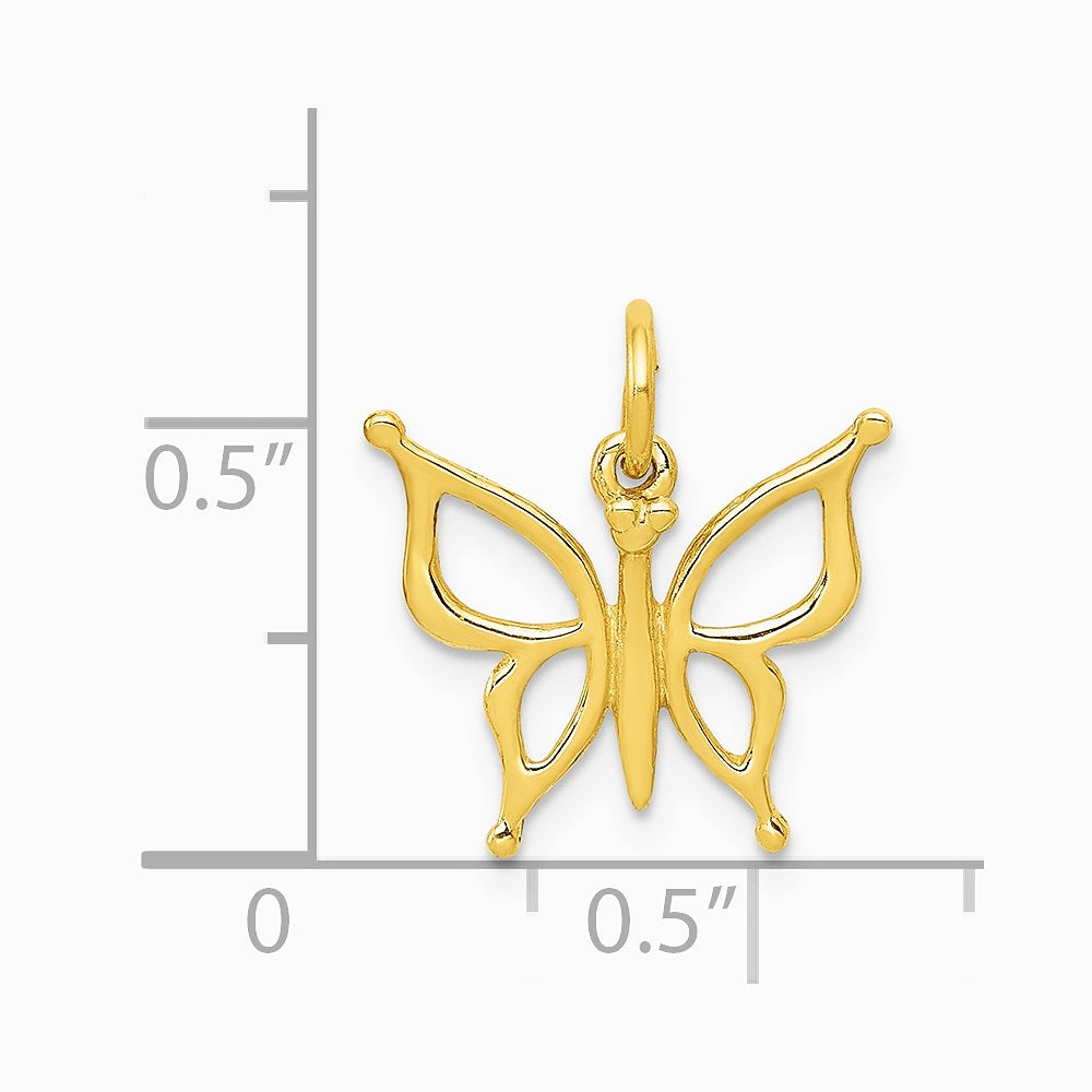 10K / 14K Yellow Gold Butterfly Charm - Product Photo