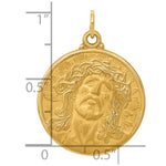 14K Yellow Gold Jesus Medal Pendant - Product Photo