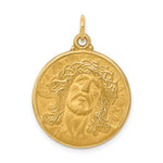 14K Yellow Gold Jesus Medal Pendant - Product Photo