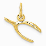 14K Yellow Gold Wishbone Charm - Product Photo