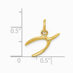 14K Yellow Gold Wishbone Charm - Product Photo
