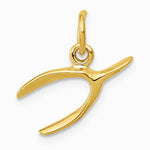 14K Yellow Gold Wishbone Charm - Product Photo