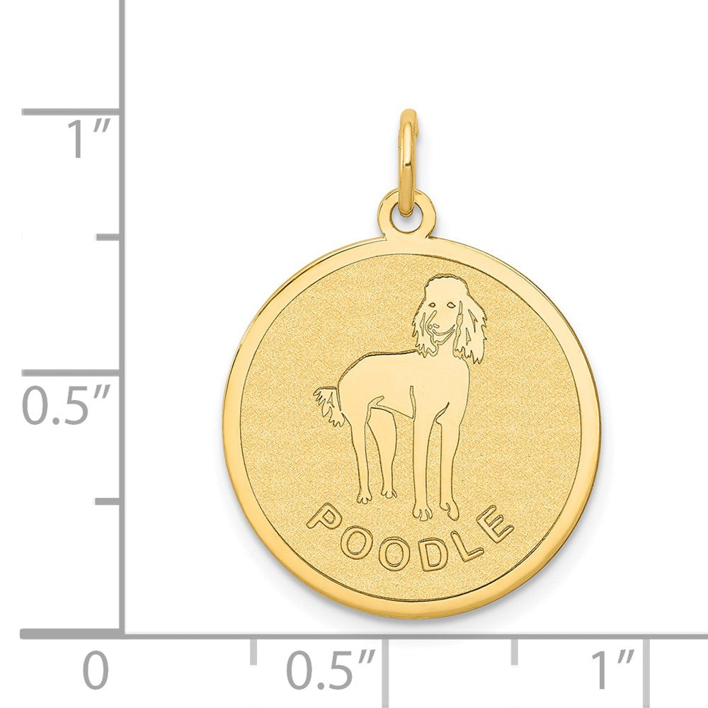14k Poodle Disc Charm - Product Photo