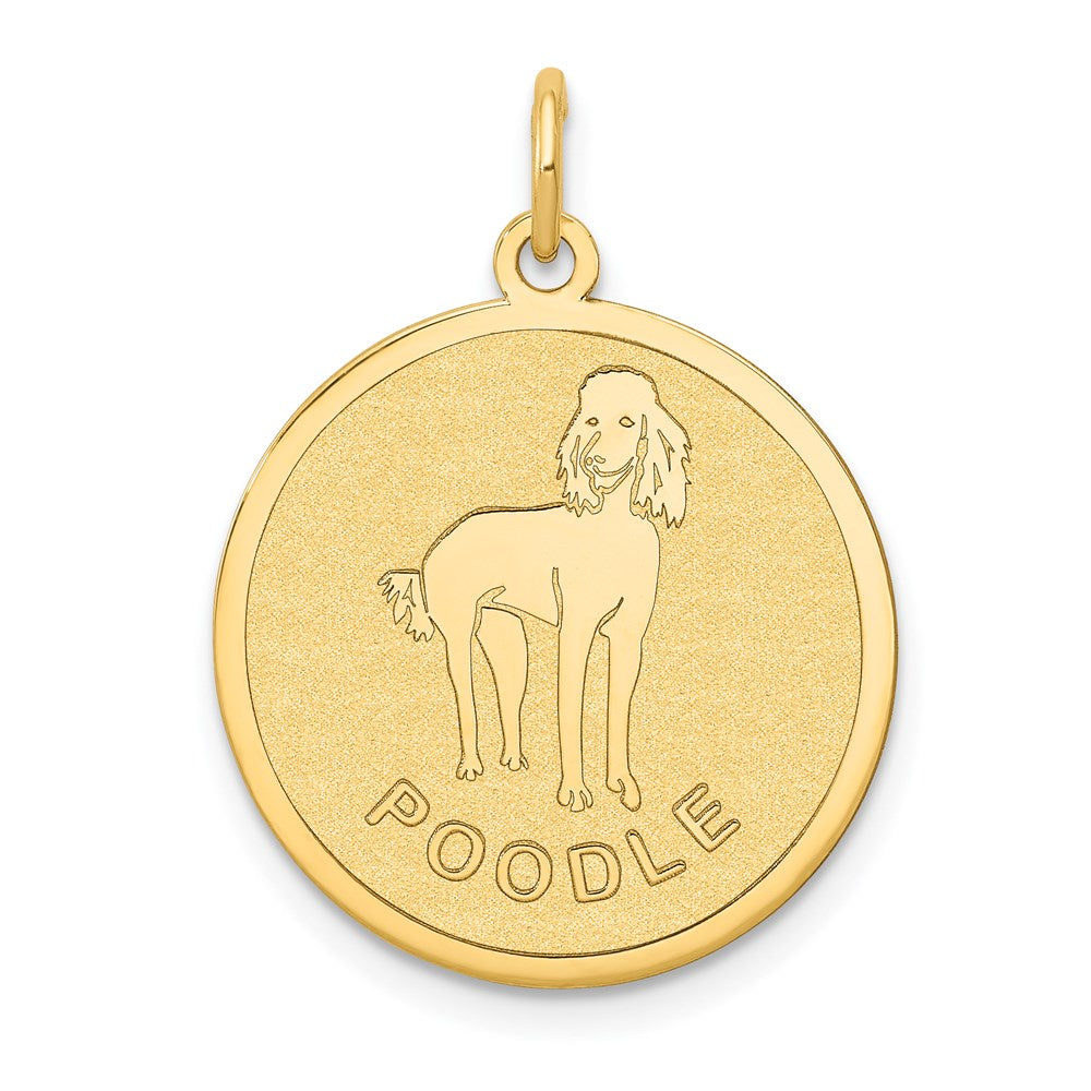 14k Poodle Disc Charm - Product Photo