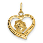 14k Enameled Ladybug in Heart Charm - Product Photo